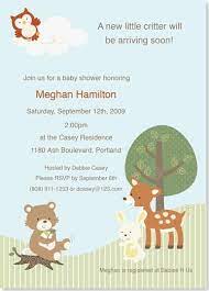 Critter Invite Baby Shower Invitations Woodland Critters Baby Shower Baby Shower Woodland Theme