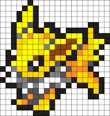 Jolteon Perler Kandi Pattern Pokemon Bead Pokemon Cross Stitch Pixel Art Pokemon