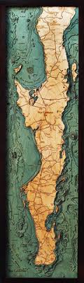 Baja Peninsula Gulf Of California Mexico Wood Map