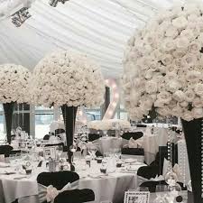 Black And White Wedding Decorations Cheap Pin By Cv Linens Affordable Wedding On All Things Wedding White Wedding Decorations White Wedding Theme White Centerpiece