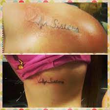 Pin By Clarissa Martinez On Piercings And Tattoo Ideas Sister Tattoos Sisters By Heart Heart Beat Tattoo