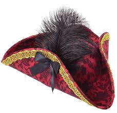 A grand fine plume to wear on yer hat or to add to your feather bundle! Ladies Red Patterned Feather Pirate Hat Fancy Dress Costume Outfit Accessory Ebay