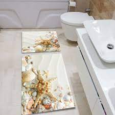 3 Boyutlu Deniz Yildizi Deniz Kabuklari Ikili Banyo Paspas Seti Banyo Paspasi Banyo Paspas