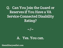 Can You Join Guard Reserves With A Va Disability Rating
