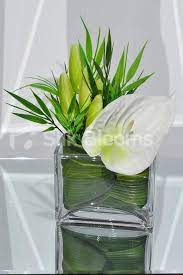 Classic Artificial White Fresh Touch Anthurium And Lily Bud Floral Table Arrangement Bloemen