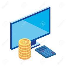 It lets you see what you have already done, and lets others follow easier. Computer Desktop With Pile Coins And Calculator Math Vector Illustration Royalty Free Cliparts Vectors And Stock Illustration Image 139708791