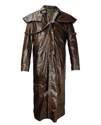 Dark Brown Mens Leather Duster Trench Coat Free Shipping In Usa Leather Jacket Style Leather Jacket Men Coat