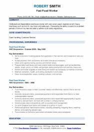 Recruiters should find the position you're applying for, your skills, experiences, and the reason why. Fast Food Worker Resume Samples Qwikresume