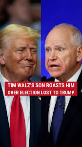 Tim Walz's son shows no mercy to his failed VP nominee dad: "Says the guy  who got his a** kicked by Donald Trump." 👀