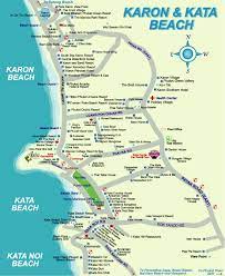 Karon Beach And Kata Beach Map Kata Beach Phuket Phuket Karon Beach