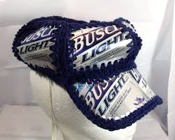 Busch Light Beer Can Recycle Crocheted Hat By Smilinmoonworkshop 15 00 Crochet Beer Crochet Cowboy Hats Beer Can Hat