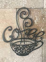 Scrolled Silhouette Coffee Cup Mug Metal Wall Art Coffee Decor For True Coffee Lovers Art Home Metal Wall Art Decor Coffee Wall Art Silhouette Wall Art