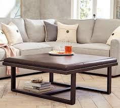 Shop pottery barn for expertly crafted glass coffee tables. Griffin Square Leather Ottoman Leather Ottoman Round Storage Ottoman Leather Ottoman Coffee Table