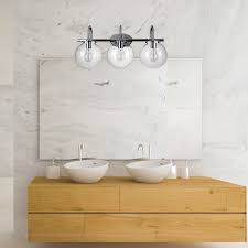 The modern, stylish design of these lights with chrome finish for good measure, ensures they will preserve and even enhance your home's décor. 3 Light Chrome Finish Wall Bathroom Vanity Fixture Clear Glass 1 Light Sconce Wall Fixtures Lamps Lighting Ceiling Fans