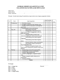 Check spelling or type a new query. Nstrumen Lembar Observasi Aktivitas Guru