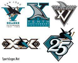Sj Sharks Anniversary Logos History San Jose Sharks Anniversary Logo Game Logo