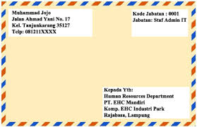 Dalam artikel ini saya ingin memberitahu anda cara menulis alamat di sampul dengan betul, supaya mesej itu sampai kepada penerima tepat pada waktunya dan tanpa penangguhan. Contoh Penulisan Amplop Lamaran Kerja Yang Benar Sesuai Eyd