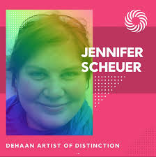 Congratulations to Jennifer Scheuer, Assistant Professor of printmaking in  the Rueff School of Design, Art, and Performance, who is a recipient of the  @artscouncilindy DeHaan Artist of Distinction Award. Jennifer's work  features