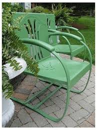 Green Vintage Chair Love Vintage Chairs In 2020 Garden Chairs Vintage Garden Metal Outdoor Furniture