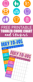 Free Printable Toddler Chore Chart And Stickers Chore
