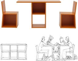 Nesting Table Chairs What Was Called For In This Case Was A Basic Place To Sit Down Read A Newspaper Or Maga Space Saving Furniture Nook Furniture Furniture