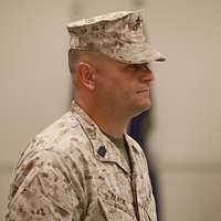 Pfc. Donavan L. Baker, honor graduate for Platoon 3096,