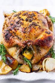 Lemon Rosemary Roasted Chicken Recipe Rosemary Roasted Chicken Roast Chicken Recipes Whole Chicken Recipes Oven
