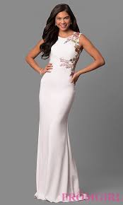 Image Of Sheer Back Jovani Dress With Applique Style Jo 33679 Detail Image 1 Ellegant Dresses Dresses Jovani Wedding Dresses