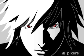 Check spelling or type a new query. Anime Eyes Red Eyes On Black And White Background Anime Face From Cartoon Vector Illustration Wall Mural Pixers We Live To Change