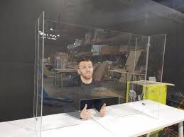 Protective Sneeze Guard Clear Acrylic Plexiglas Shield For Etsy In 2020 Sneeze Guard Clear Acrylic Barrier
