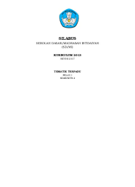 Perangkat pembelajaran rpp 1 lembar dan silabus kelas 1 sd semua tema. Top Pdf Silabus Kelas 1 Semester 2 K13 Revisi Tema 5 Pengalamanku 123dok Com