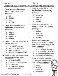 Context Clues Activities Passages Worksheets Amp Anchor C Context Clues Worksheets Context Clues Activities Context Clues