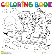 Vector Coloring Book Coloring Book Pupil Theme 3 Stock Images Image 32526904 Kids Writing School Coloring Pages Writing Clipart