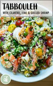 Tabbouleh With Cilantro Lime And Grilled Shrimp Alexandra S Kitchen Recipe Pork Rib Recipes Grilled Shrimp Tabbouleh