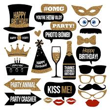 Happy Birthday Photo Booth Props Printable Birthday Photo Booth Props Collection Printable Instant Etsy Birthday Photo Booths Photo Booth Props Photobooth Props Printable