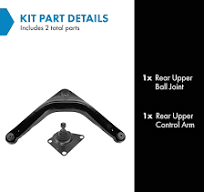 TRQ Rear Upper Control Arm with Ball Joint Compatible with 1999-2004 Jeep  Grand Cherokee