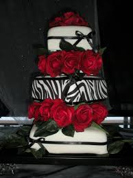 Red White And Zebra Wedding Cake Square Wedding Cakes Zebra Wedding Square Wedding Cakes Animal Print Wedding