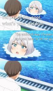 This template is dead already guys, you need to let it go :( | r/Animemes |  Senpai of the Pool | Know Your Meme