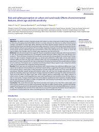 Teens driver education/dps road test for all. Pdf Risk And Safety Perception On Urban And Rural Roads Effects Of Environmental Features Driver Age And Risk Sensitivity