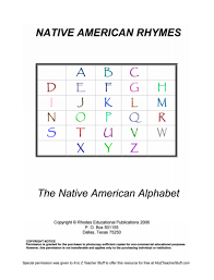 Native American Rhymes Printable Resources A To Z Teacher