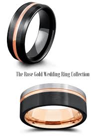 Black And Rose Gold Mens Wedding Band Mens Black And Rose Gold Wedding Rings Mens Wedding Rings Gold Mens Wedding Bands Tungsten Wedding Rings Rose Gold