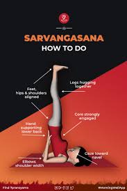 Have your arms to your sides, slightly bent. How To Do Sarvangasana Shoulder Stand Step Benefits Sarvangasana