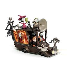 The Bradford Exchange Tim Burton's The Nightmare Before Christmas  Illuminated Mayor's Hearse Car Sculpture Featuring Hand Painted Characters  Including Jack Skellington Sally Lock Shock Barrel 11-Inches