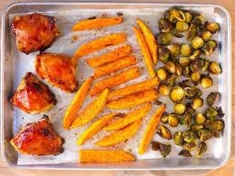 Barbecue Chicken And Brussels Sprout Sheet Pan Dinner Recipe Food Network Recipes Sheet Pan Dinners Recipes Sheet Pan Dinners
