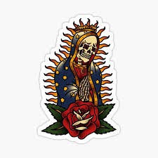 These pictures have most likely been inked on another person and are not as unique. Saint Death Stickers Redbubble