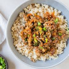 Press saute in the instant pot and spray with oil. Healthy Teriyaki Turkey Rice Bowl Yellowblissroad Com