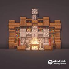 Tutorial Bookshelf With Fireplace Follow Xgoldrobin For More Minecraft Buildings Ideas Design Minecraft Designs Minecraft Room Minecraft Decorations
