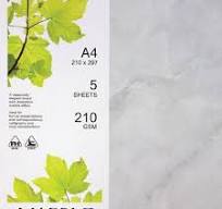 Direct Paper Marble Paper 210gsm White A4 5 Pack