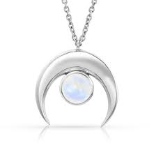 Moonstone Necklace Crescent Moon Moonstone Necklace Silver Crescent Moon Necklace