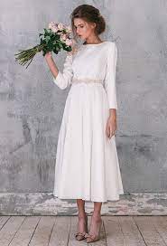 Short Wedding Dress With Long Sleeve Kanika Midi Wedding Dress Wedding Dress Long Sleeve Wedding Dress Sleeves